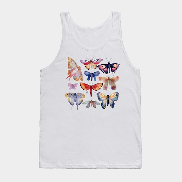 Watercolor Spirit Butterflies Entomology Tank Top by Young Inexperienced 